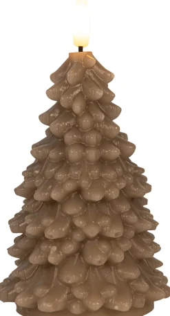 Anna's Collection LED stompkaars Tambu kerstboom taupe D 9,5 H 15 cm