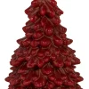Anna's Collection LED stompkaars Tambu kerstboom bordeaux D 9,5 H 15 cm