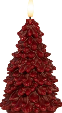 Anna's Collection LED stompkaars Tambu kerstboom bordeaux D 9,5 H 15 cm