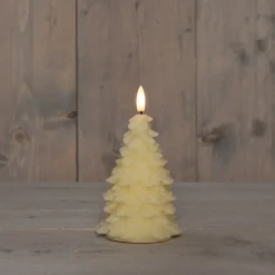 Anna's Collection LED stompkaars Tambu kerstboom ivoor D 9,5 H 15 cm