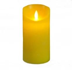 Anna's Collection LED stompkaars Rustiek geel D 7,5 H 15 cm