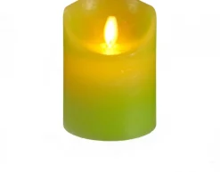 Anna's Collection LED stompkaars Rustiek groen D 7,5 H 10 cm