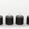 Anna's Collection LED uitbreidingsset waxinelicht met timer zwart D 3,8 H 6 cm 4 stuks