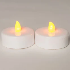 Anna's Collection LED waxinelicht met timer wit D 6 H 4,5 cm 2 stuks
