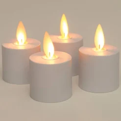 Anna's Collection LED waxinelicht uitbreidingsset wit D 3,8 H 3,5 cm 4 stuks