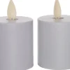 Anna's Collection LED waxinelicht met bewegende vlam wit D 4,5 H 8 cm 2 stuks