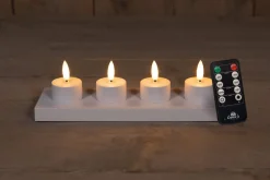 Anna's Collection LED waxinelicht met afstandsbediening wit D 3,8 H 5 cm 4 stuks