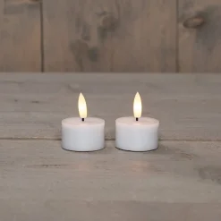 Anna's Collection LED waxinelicht met timer wit D 4 H 5 cm 2 stuks