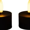 Anna's Collection LED waxinelicht met timer zwart D 4 H 5 cm 2 stuks