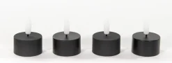 Anna's Collection LED waxinelicht zwart D 3,8 H 5 cm 4 stuks