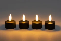 Anna's Collection LED waxinelicht zwart D 3,8 H 5 cm 4 stuks