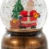 Anna's Collection sneeuwbol kerstman bruin 11 x 11 x 14 cm