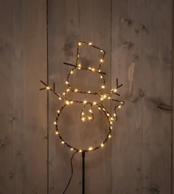 Anna's Collection tuinsteker sneeuwpop met verlichting 100 cm