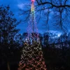 Anna's Collection vlaggenmast kerstboom met paal met 836 lampjes multi color H 5 m