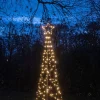 Anna's Collection vlaggenmast kerstboom met paal met 236 lampjes classic warm knipperfunctie H 2 m