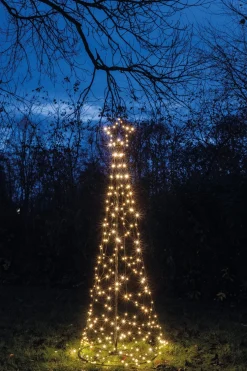 Anna's Collection vlaggenmast kerstboom op frame met 236 lampjes classic warm H 2 m