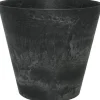 Artstone bloempot Claire D17 H15 cm zwart