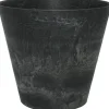 Artstone bloempot Claire D27 H24 cm zwart