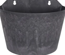 Artstone muur bloempot Claire zwart 24 x 16 x 18 cm