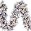 Black Box guirlande Dinsmore 180 cm besneeuwd met 25 LED lampjes warm wit