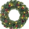 Black Box kerstkrans Creston D 45 cm groen met 20 LED lampjes warm wit