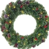Black Box kerstkrans Creston D 60 cm groen met 30 LED lampjes warm wit