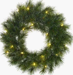 Black Box kerstkrans Glendon besneeuwd met LED verlichting D 60 cm