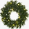 Black Box kerstkrans Glendon besneeuwd met LED verlichting D 45 cm