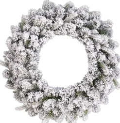 Black Box kerstkrans Grimshaw besneeuwd D 60 H 15 cm