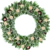 Black Box kerstkrans Kaprun kerstballen koper met 30 lampjes warm wit D 90 H 18 cm