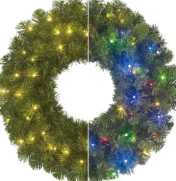 Black Box kerstkrans Limber met 100 lampjes gekleurd D 90 H 15 cm