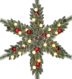 Black Box kerstster Kaprun besneeuwd bollen met verlichting D 90 H 15 cm