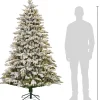 Black Box kunstkerstboom Asbury besneeuwd met lampjes warm wit D 124 H 185 cm