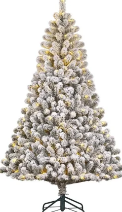 Black Box kunstkerstboom Charlton besneeuwd met 160 lampjes warm wit D 76 H 120 cm