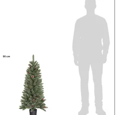 Black Box kunstkerstboom Creston besneeuwd met 40 lampjes warm wit D 50 H 90 cm
