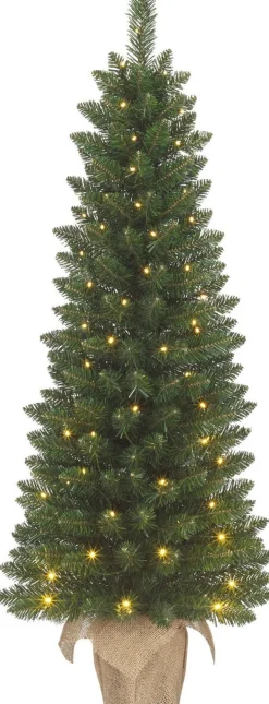 Black Box kunstkerstboom Gerlos op jute voet met 60 lampjes warm wit D 51 H 120 cm