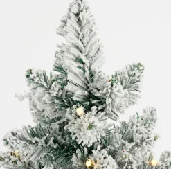 Black Box kunstkerstboom Gerlos besneeuwd op jute voet met 40 lampjes warm wit D 41 H 90 cm