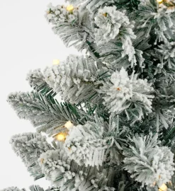 Black Box kunstkerstboom Gerlos besneeuwd op jute voet met 40 lampjes warm wit D 41 H 90 cm