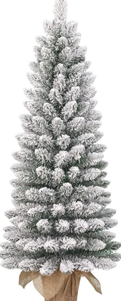 Black Box kunstkerstboom Gerlos besneeuwd op jute voet D 41 H 90 cm