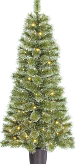 Black Box kunstkerstboom Glendon besneeuwd met 60 lampjes warm wit D 60 H 120 cm