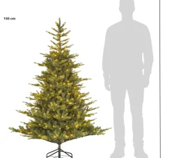 Black Box kunstkerstboom Grand Fir met 300 lampjes warm wit D 112 H 155 cm
