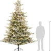 Black Box kunstkerstboom Grand Fir besneeuwd met 900 lampjes warm wit D 182 H 305 cm