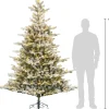 Black Box kunstkerstboom Grand Fir besneeuwd met 550 lampjes warm wit D 152 H 215 cm