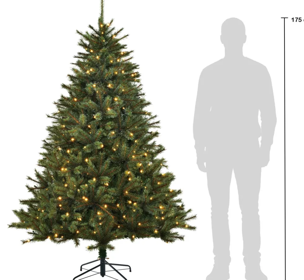Black Box kunstkerstboom Jade met 230 lampjes warm wit D 130 H 185 cm