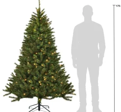 Black Box kunstkerstboom Jade slim met 170 lampjes warm wit D 107 H 185 cm