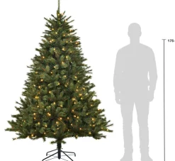 Black Box kunstkerstboom Jade met 320 lampjes warm wit D 155 H 230 cm