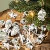 Black Box kunstkerstboom Joy versiering zilver met 30 lampjes warm wit D 50 H 90 cm