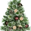 Black Box kunstkerstboom Kaprun kerstballen op jute voet met 10 lampjes warm wit D 39 H 60 cm