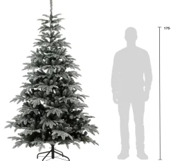 Black Box kunstkerstboom Nordmann besneeuwd met 800 lampjes warm wit D 129 H 215 cm