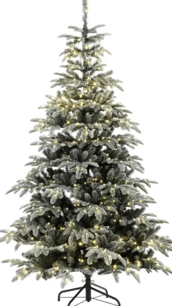 Black Box kunstkerstboom Nordmann besneeuwd met 800 lampjes warm wit D 129 H 215 cm
